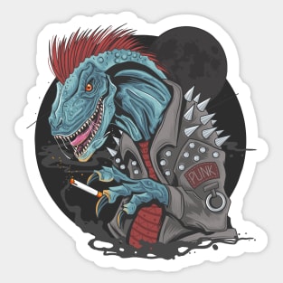 dinosaur punk raptor Sticker